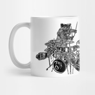 Trash panda drummer musician raccoon Mug